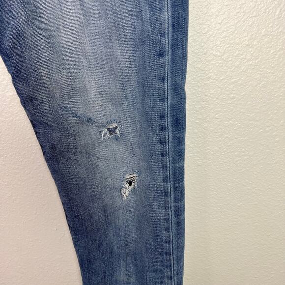 Gap Women's‎ Size 28R Sexy Boyfriend Mid Rise Blue Denim Distressed Jeans - Picture 4 of 9